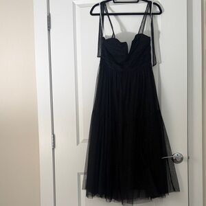 Lulu's Strapless Black Tulle Dress